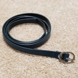 ❤️ Thin Blue w/ Silver Buckle Skinny Fashion Belt - dresses, capris pants, jeans